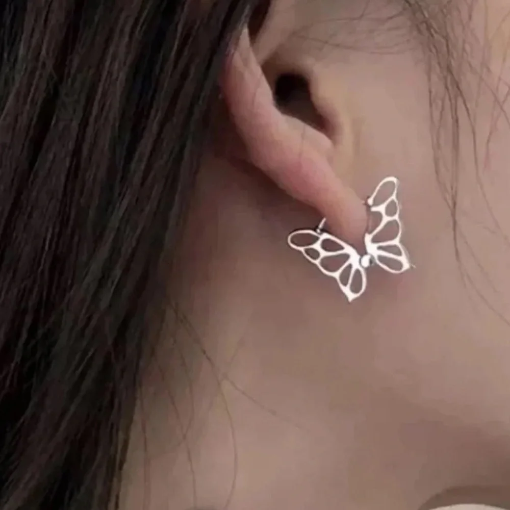 COPY - Sterling Silver Butterfly Wing Hoop Earrings Brand New - Picture 2 of 5